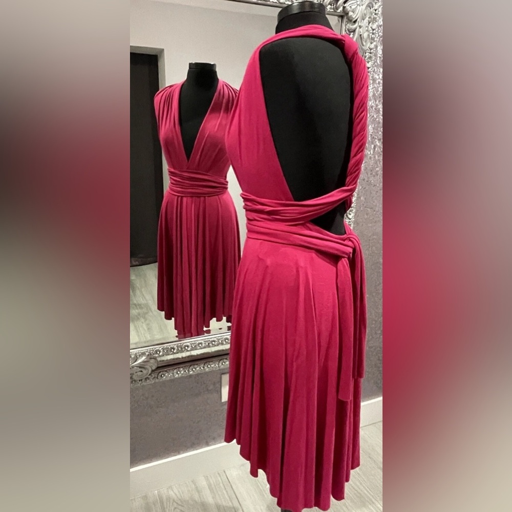 Tart Raspberry Infinity Wrap Dress - Picture 5 of 8
